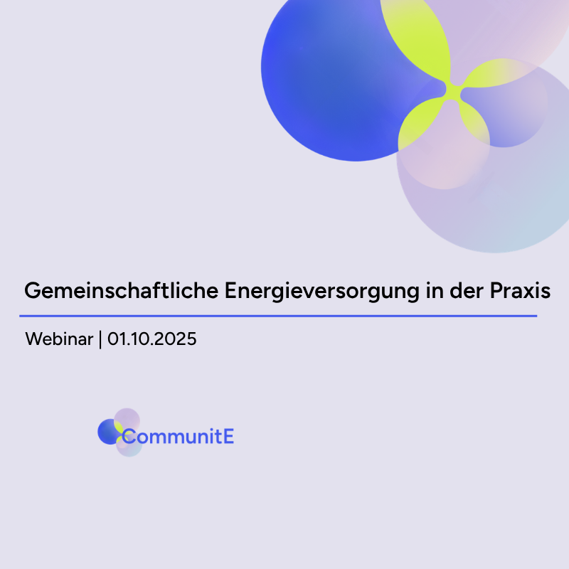 Webinar: Gemeinschaftliche Energie&shy;versorgung in der Praxis